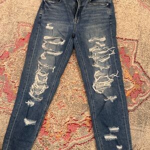 American Eagle Outfitters Ripped Blue Skinny Jeans